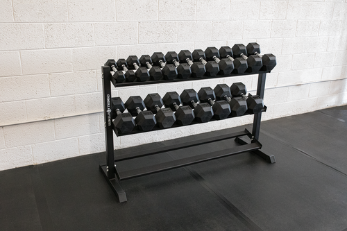 Thumbnail: CF 5 lb to 50 lb Rubber Hex Dumbbell Set V2