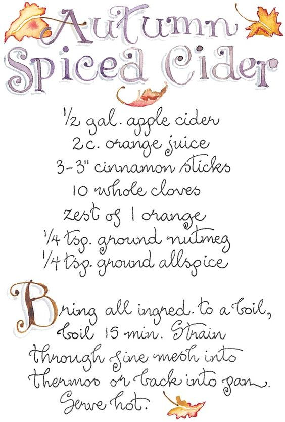 Recipe for Autumn Spiced Cider from Pinterest