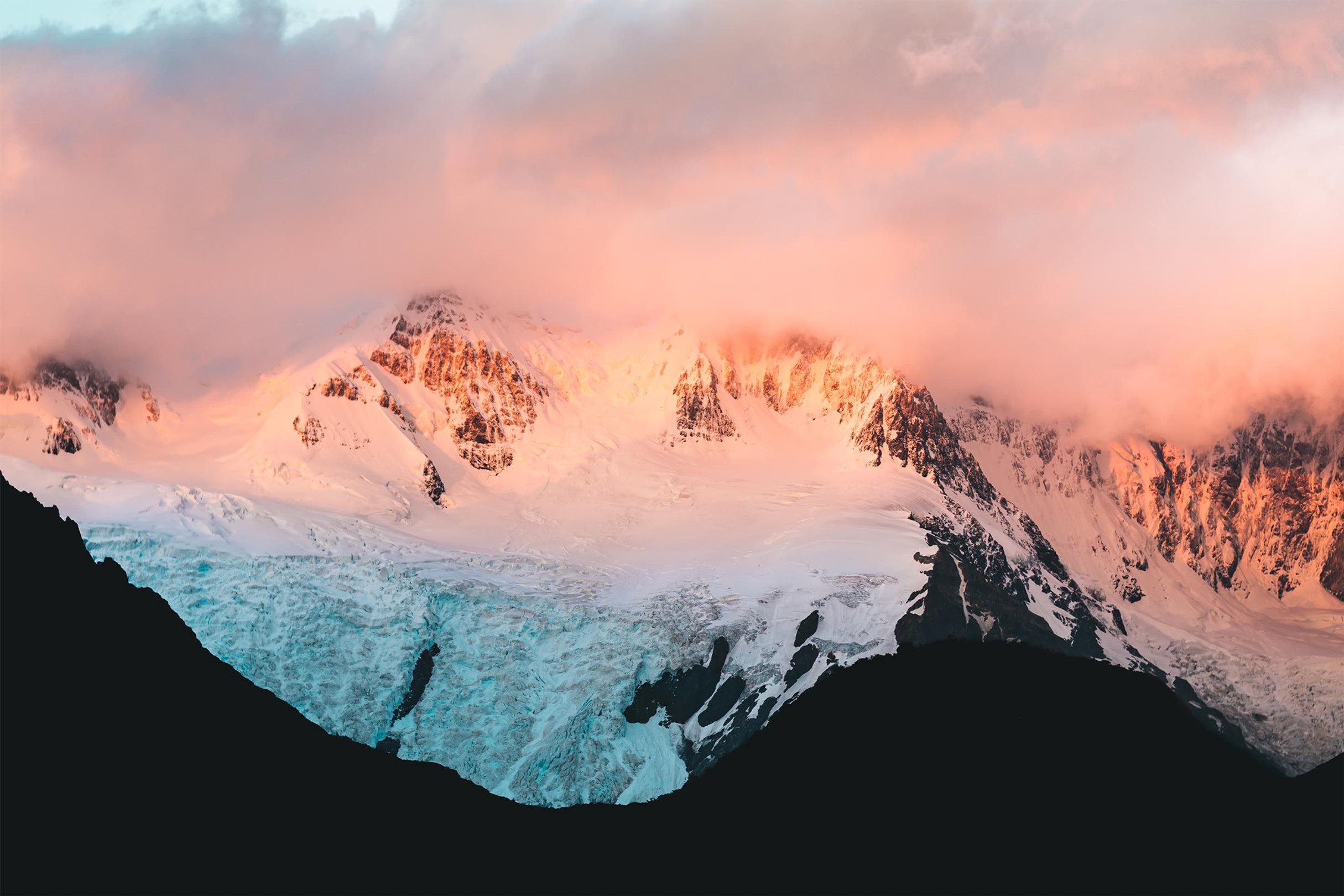 sunrise above the glacier - high quality