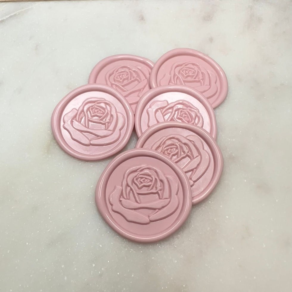 Bunch of Wax Seal with a Floral motif in a Dusty Pink Musk Colour