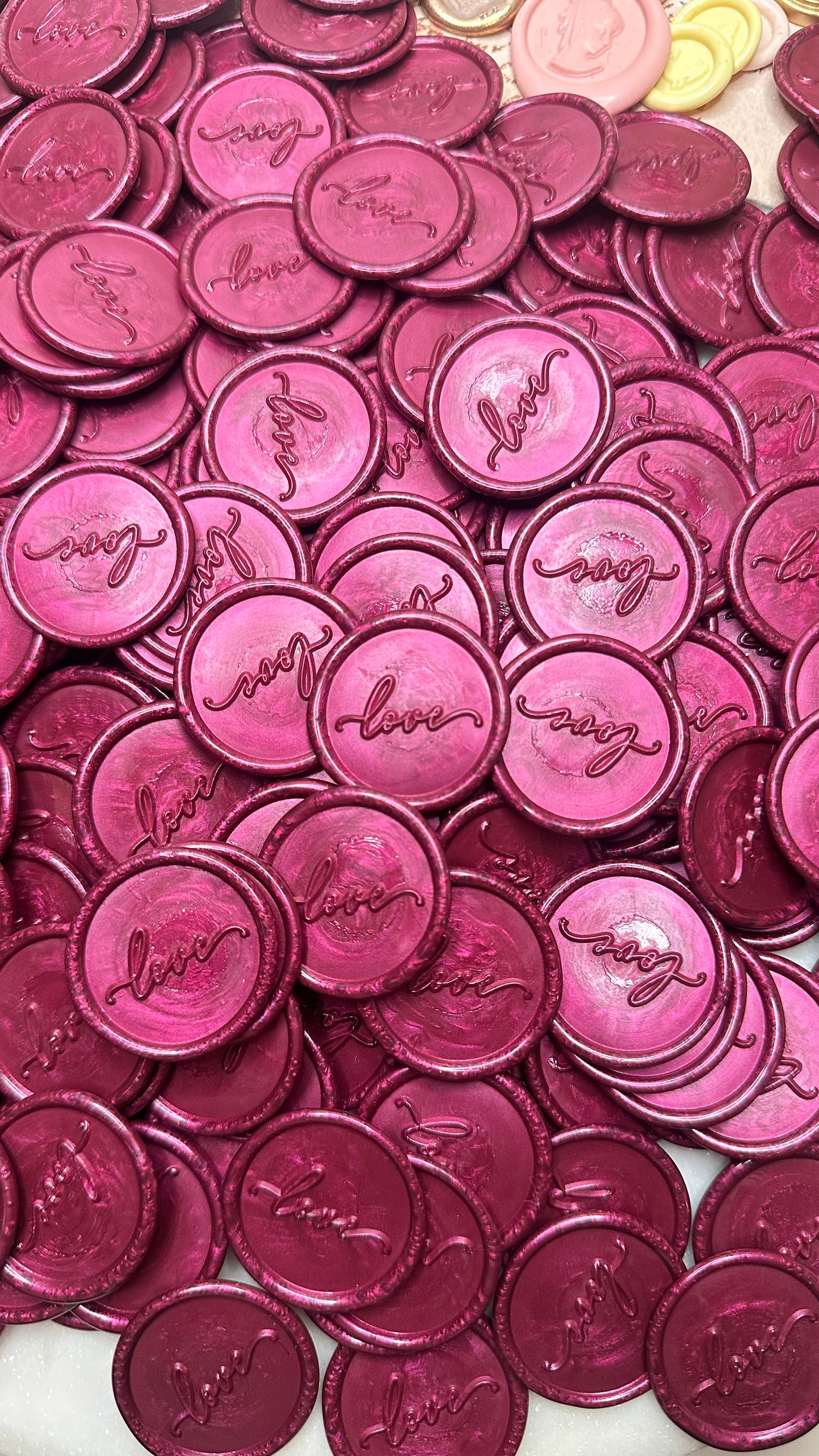 Sonya.Love.Creative burgundy wax seals with elegant logo