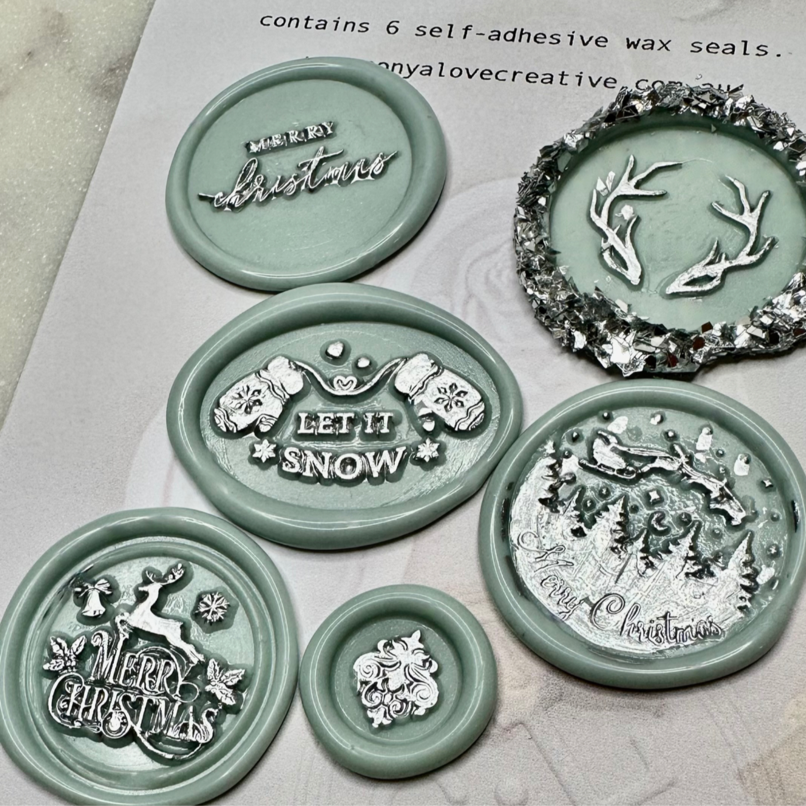 Christmas Subscription Package Wax Seals Example