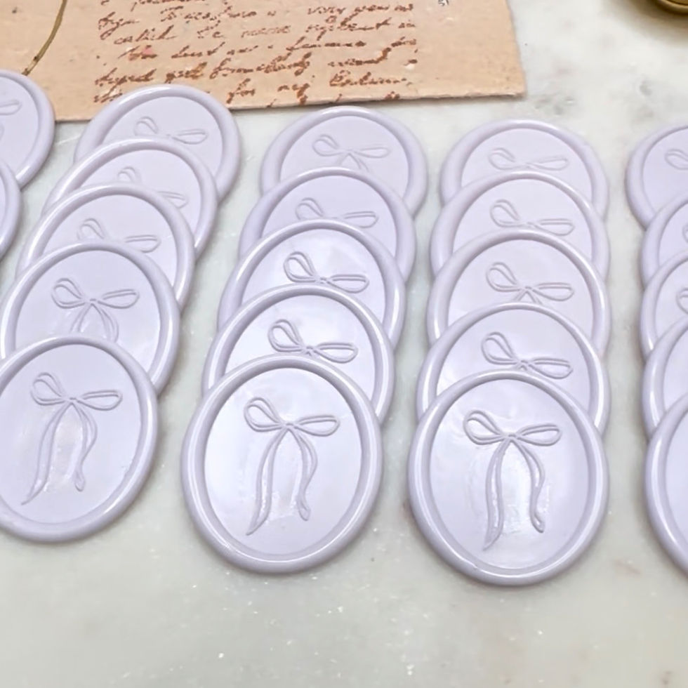 Rows of wax seals with a long bow impression