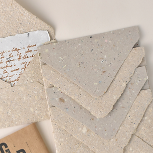 Handmade paper envelope with letter inside Dog Ear paper co. stationery HOME
