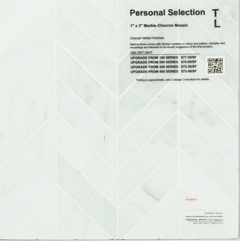 Personal Selection Marble chevron mosaic oriental white polished