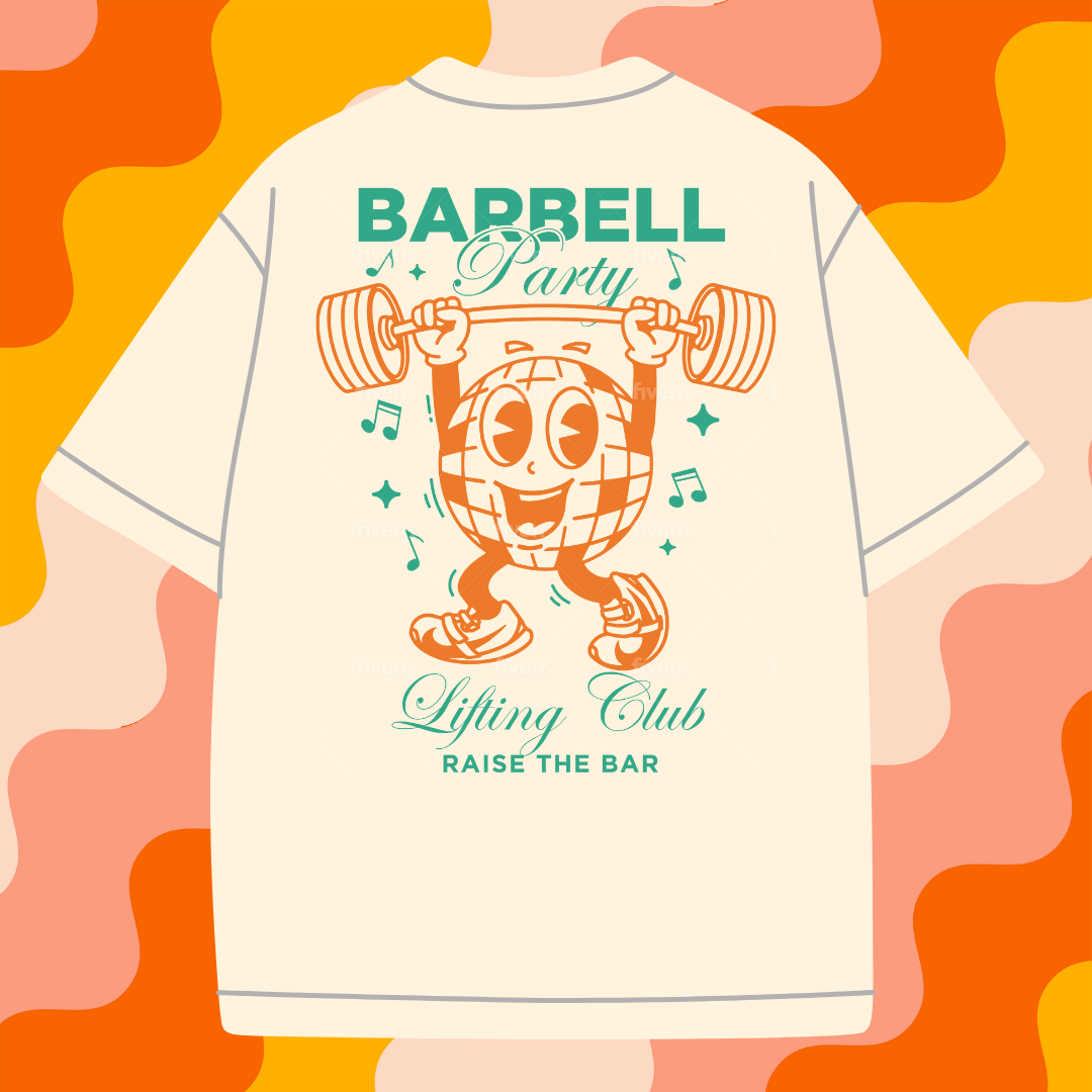 Oversized Tee - Barbell Party [Oatmeal]