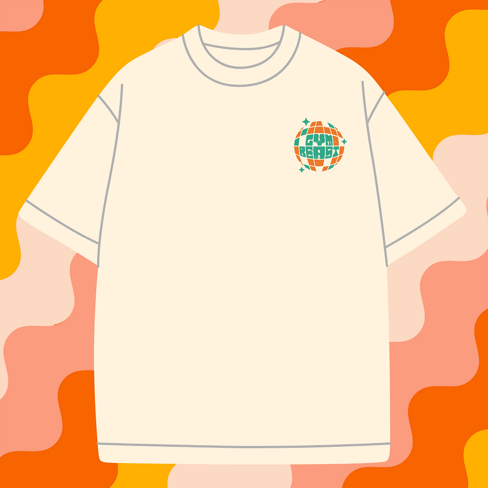 Thumbnail: Oversized Tee - Barbell Party [Oatmeal]