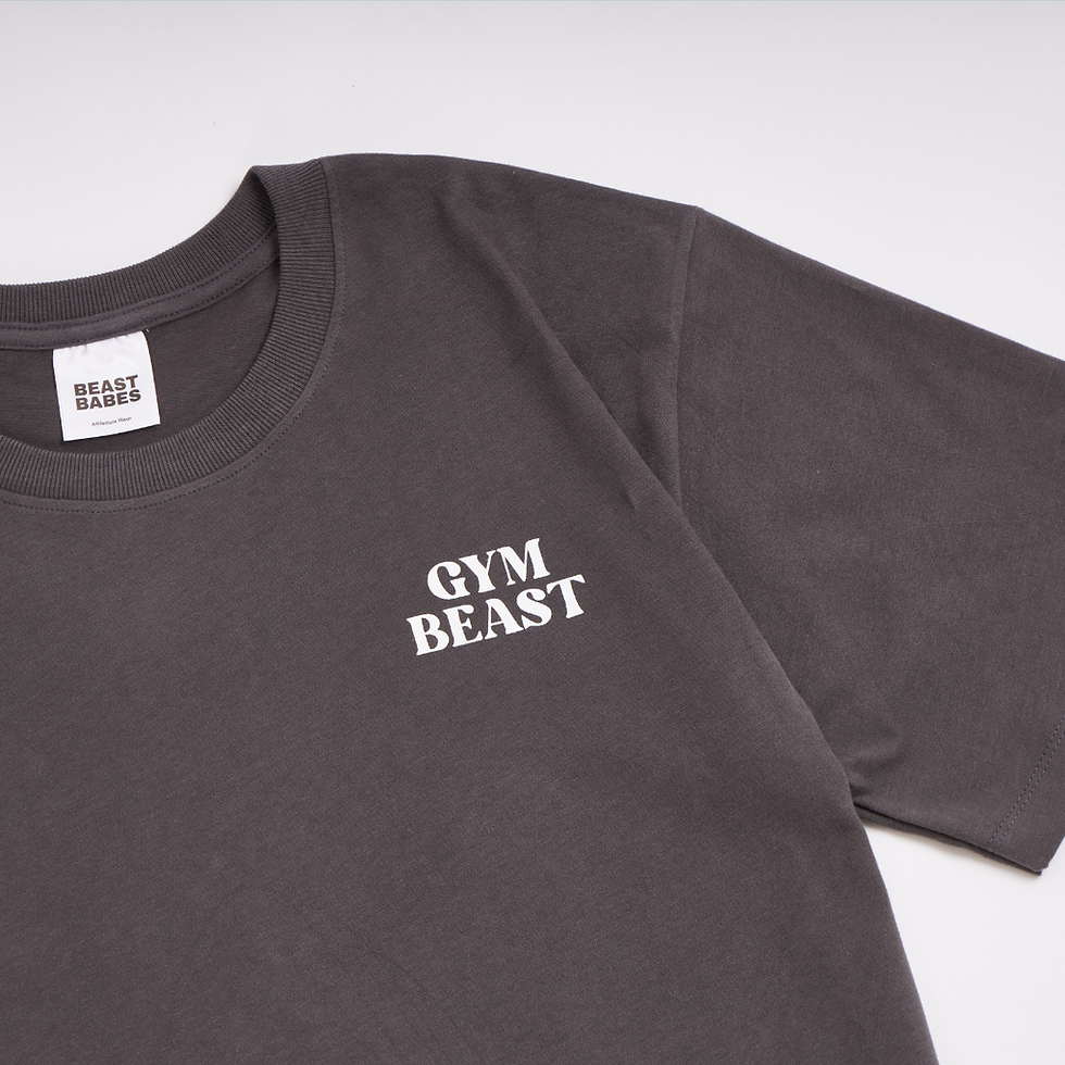 Thumbnail: Oversized Tee - Run Away from Problems and Go to Gym [Grey]