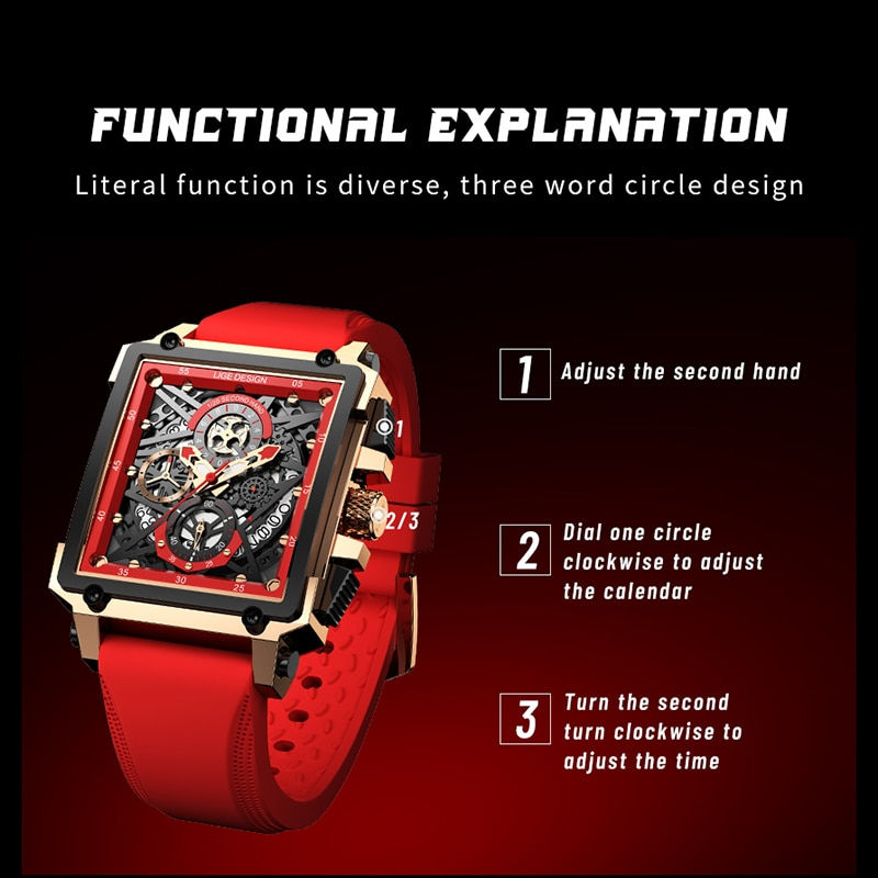 Thumbnail: Men's Waterproof W/ Silicone Strap Watch