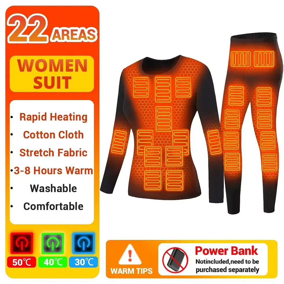 Thumbnail: Men & Women's Winter Heated Thermal Suit W/ 22 Zones Of Heat