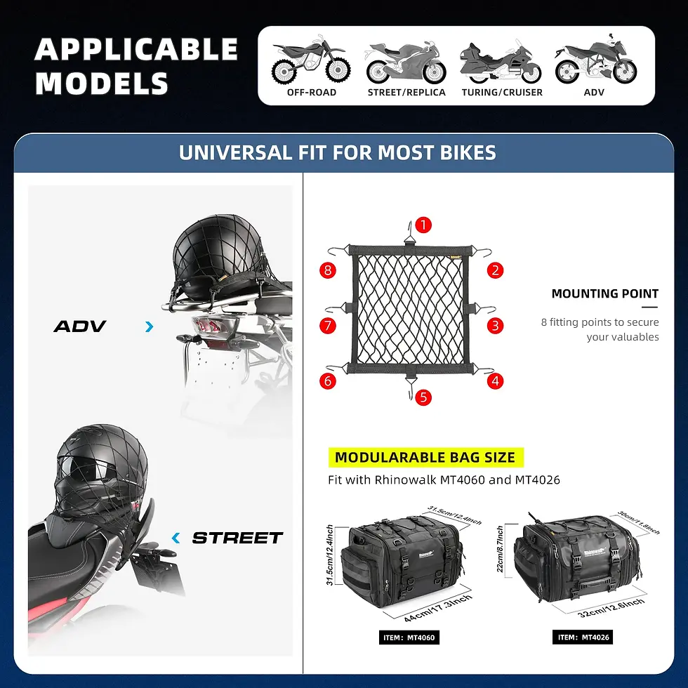Thumbnail: otorcycle Helmet/Cargo Bungee Net With Metal hooks