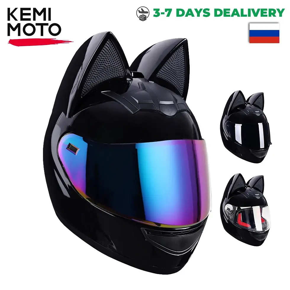 Women's Cat Ear Motorcycle Helmet
