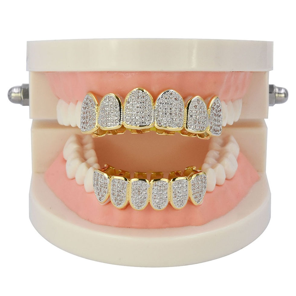 Thumbnail: Hip Hop Top & Bottom Grill Sets Come In Gold/Silver