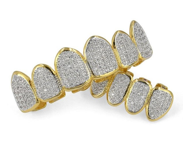 Thumbnail: Hip Hop Top & Bottom Grill Sets Come In Gold/Silver