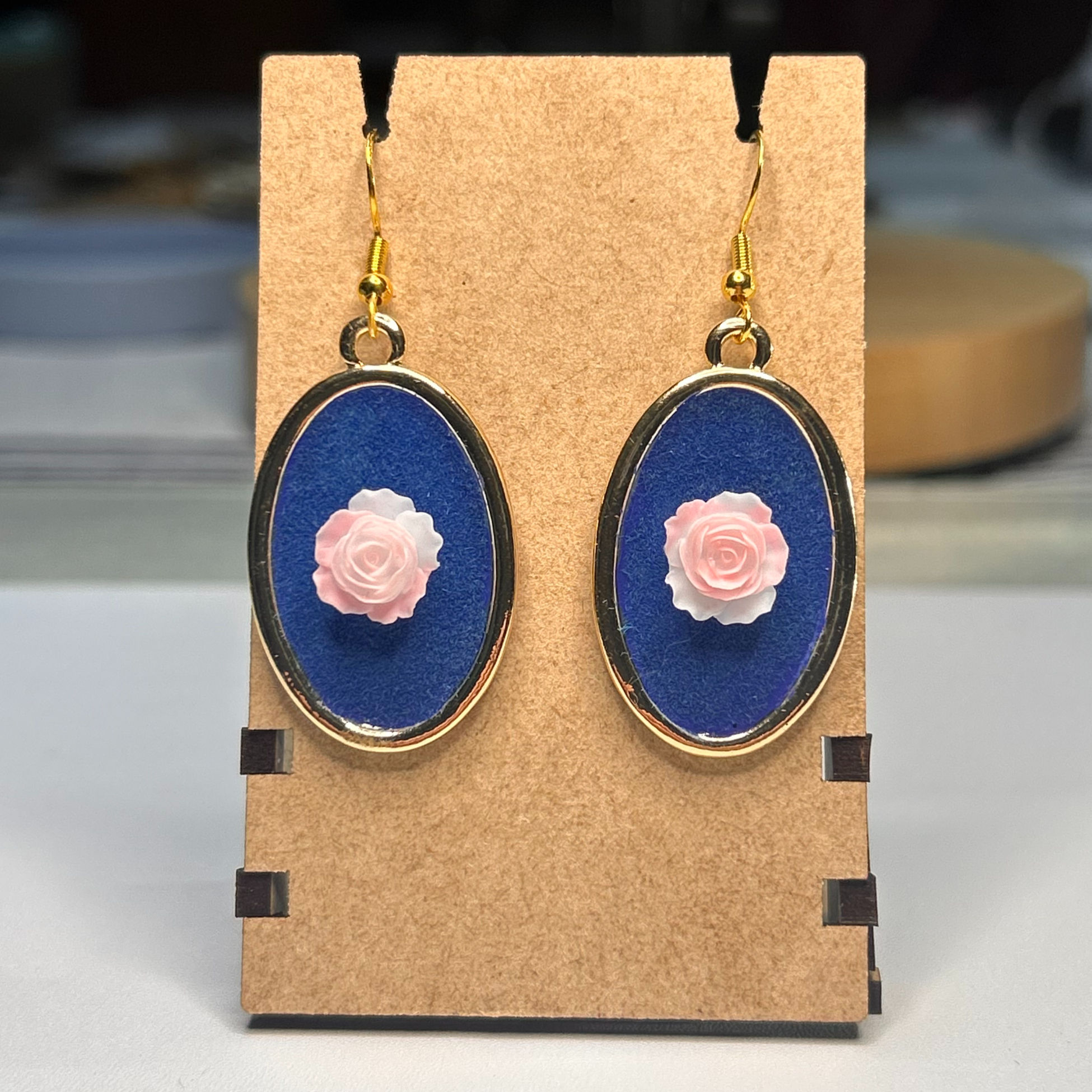 Velvet rose dangles