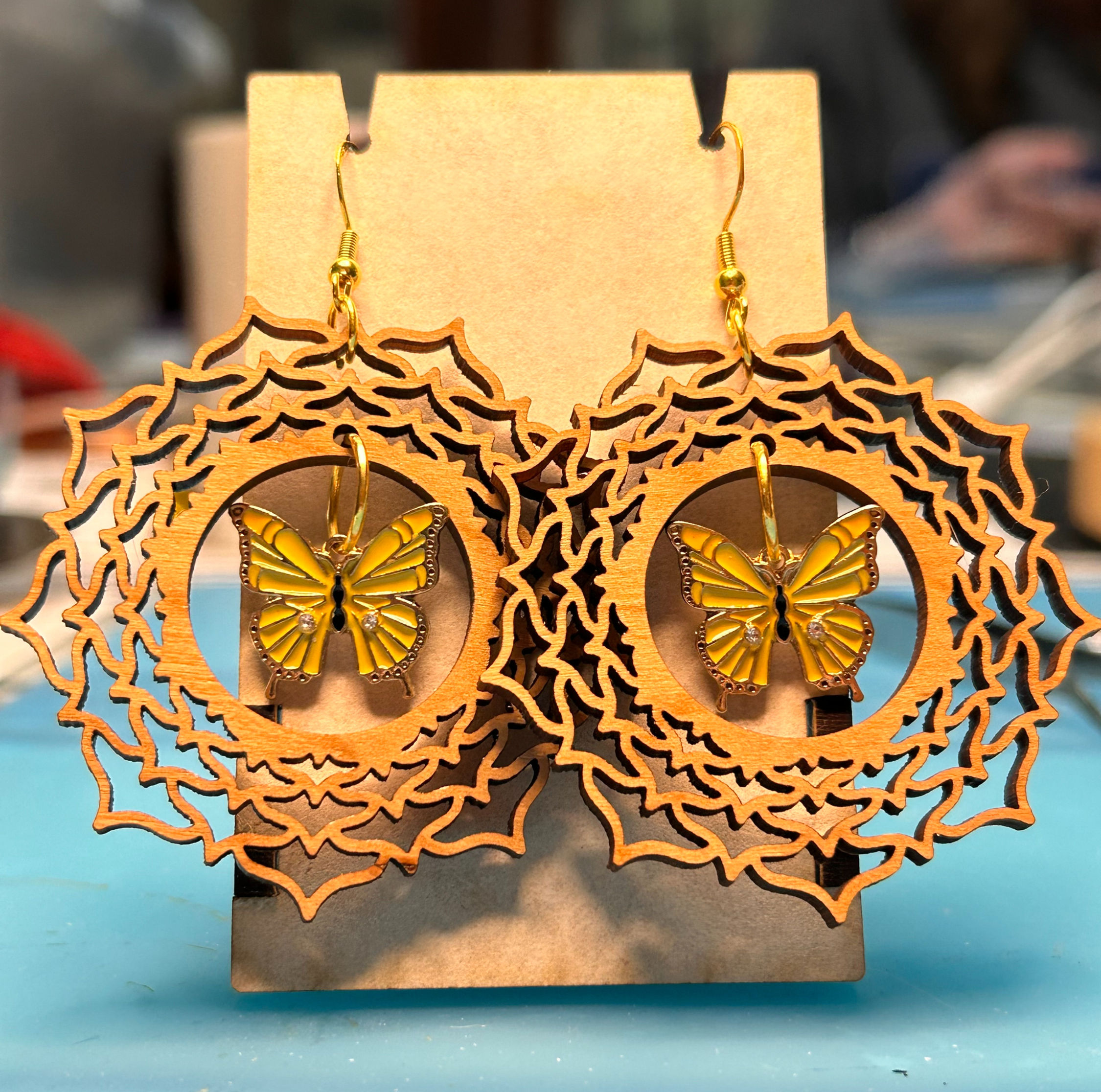 Chrysanthemum Yellow Butterfly dangles