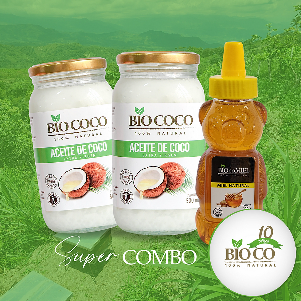 SUPER COMBO - ACEITE DE COCO X2 500 ML VIDRIO - MIEL NATURAL 320G