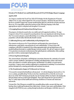Friends of VA Medical Care and Health Research (FOVA) FY26 Budget Report Language_Page_1.j