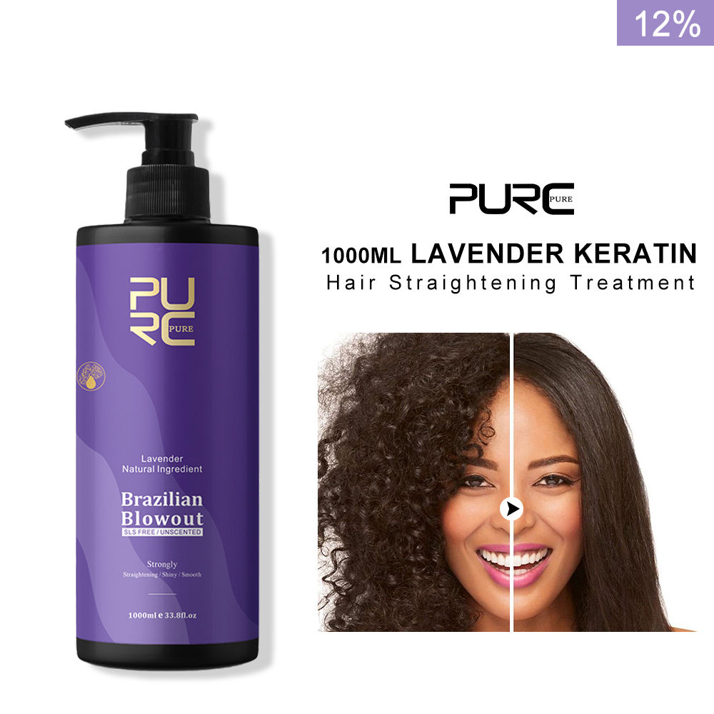 PURC Lavender 12% Brazilian Keratin Straightening Treatment Curly Hair Straighte