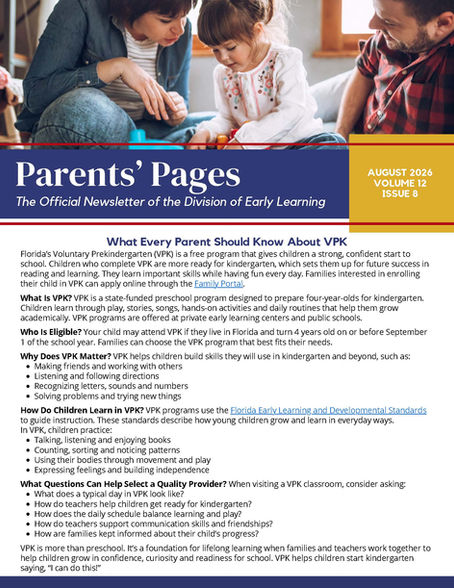 Parents' Pages Newsletter - August 2026