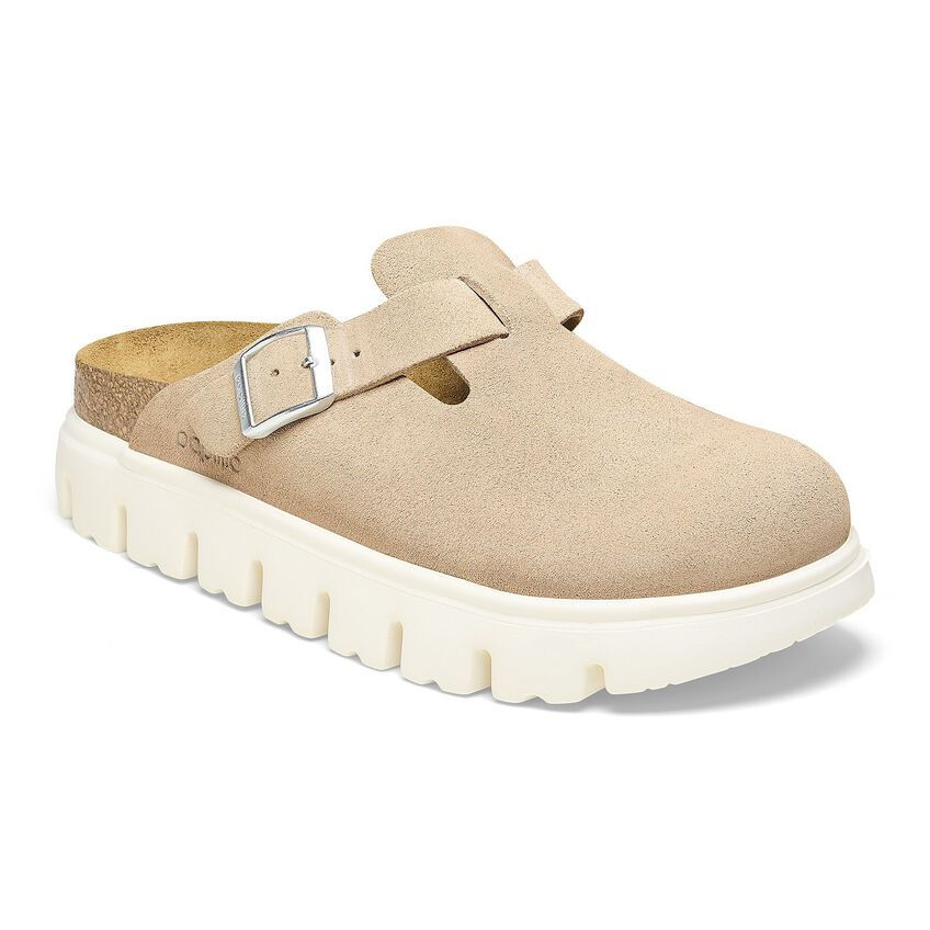 Thumbnail: Birkenstock Papillio Women's Boston Chunky Suede Leather - Warm Sand