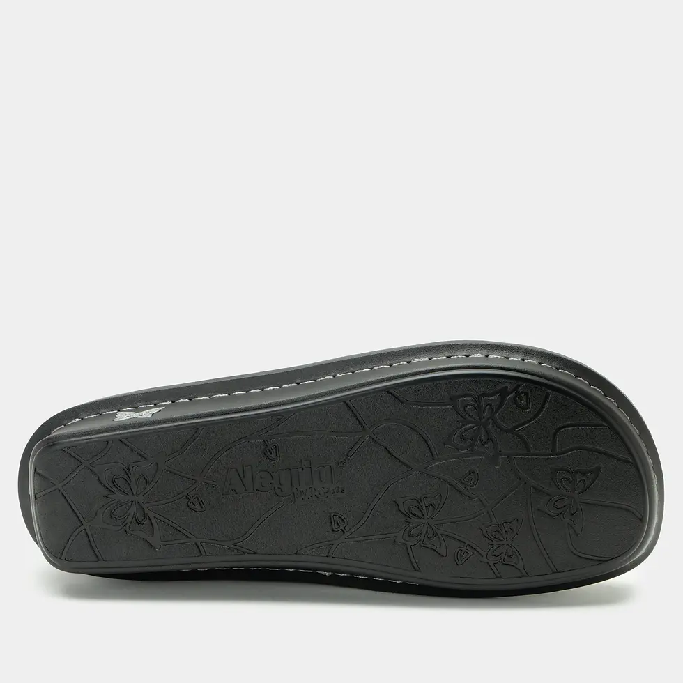 Thumbnail: Alegria Women's Debra Black Embossed Rose Shoe