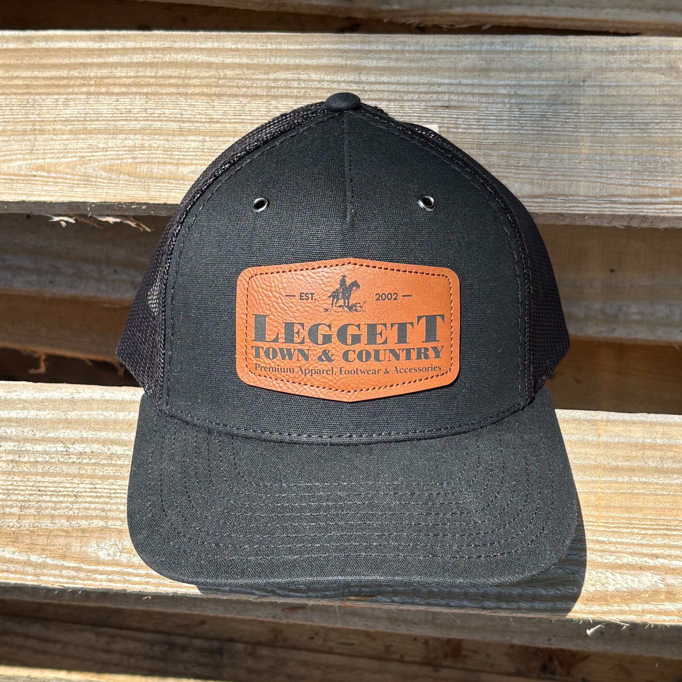 Leggett Town & Country Men's Leather Patched Hats