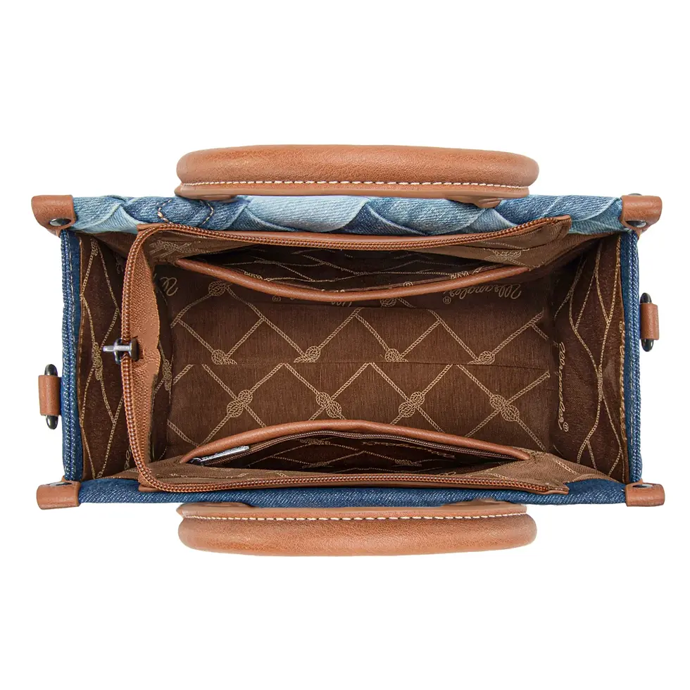 Thumbnail: Wrangler Woven Denim Concealed Carry Tote/Crossbody -Jean
