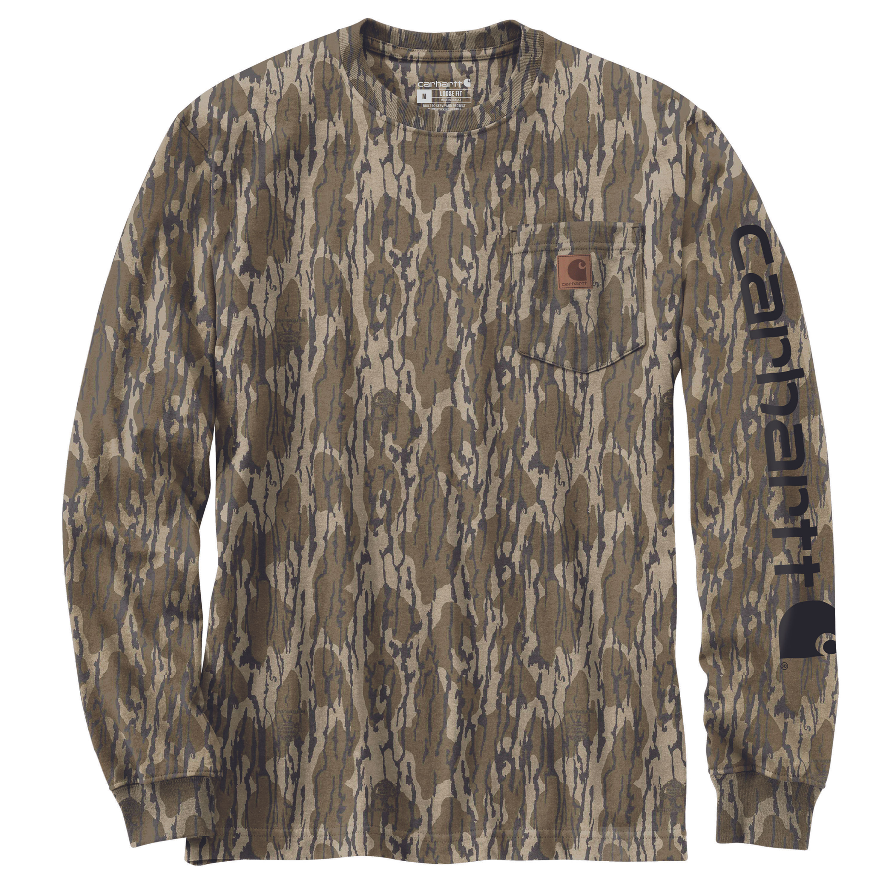 Carhartt Men's Loose Fit Heavyweight Long-Sleeve Pocket Camo  Graphic T-Shirt