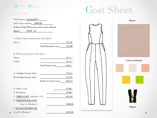 Cost Sheet