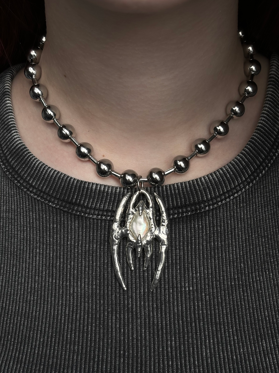 Thumbnail: Ball Chain Pearl Necklace