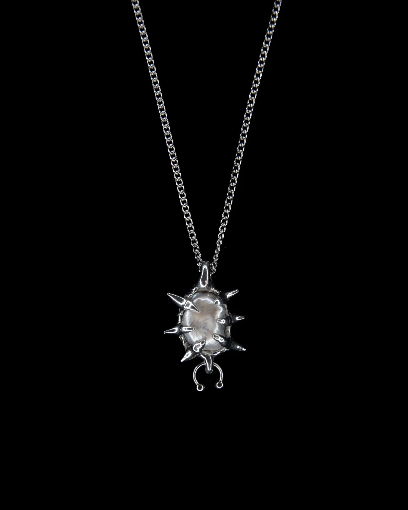 Pierced Pearl Necklace