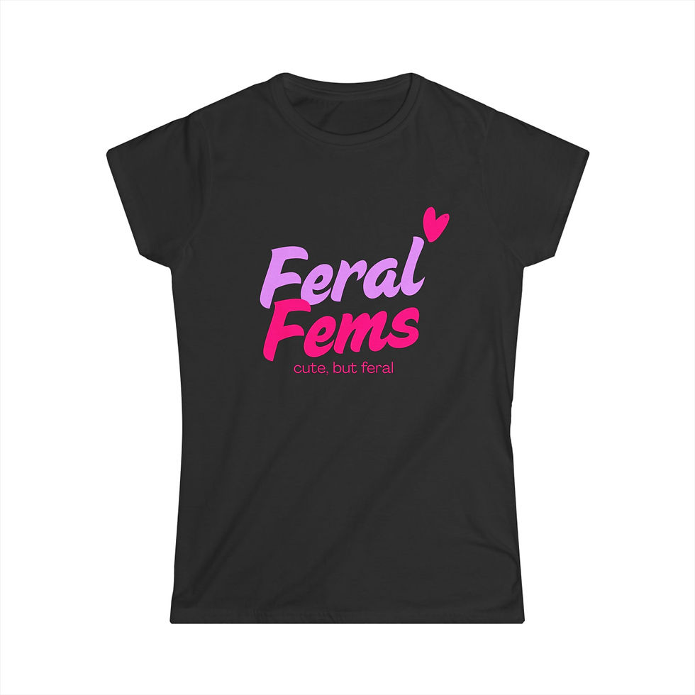 Thumbnail: Feral Fems Women's Tee — Cute But Feral Graphic Shirt
