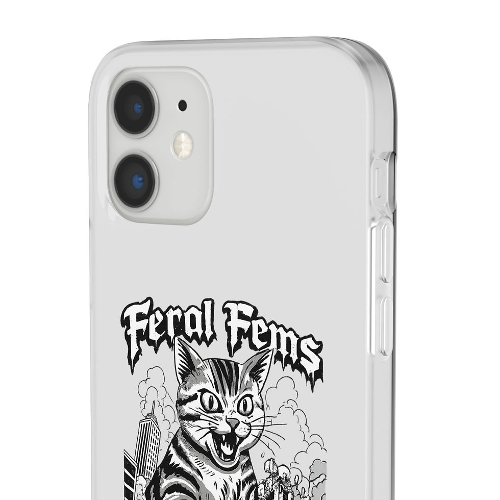 Thumbnail: Feral Fems Cat Phone Case — "Don't Fuck With The Pussy" Graphic Flexi Case