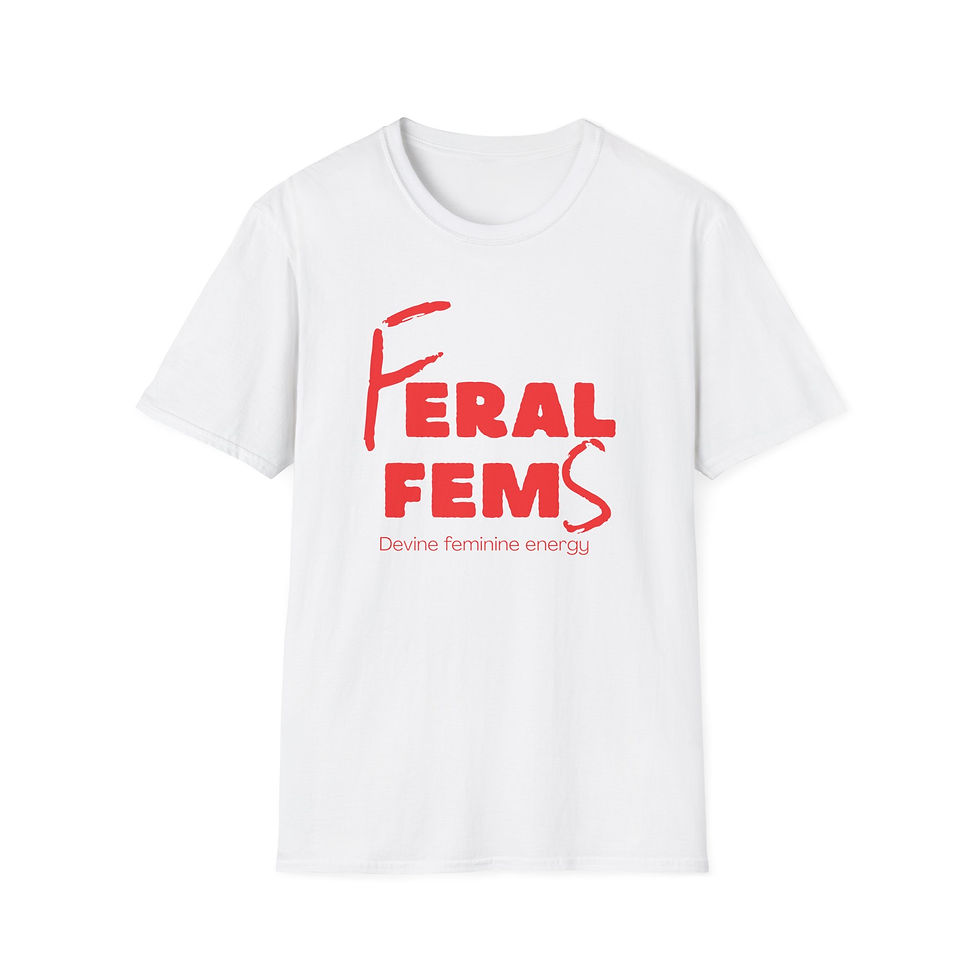 Thumbnail: Feral Femme T-Shirt — Bold Red Feminist Graphic Tee