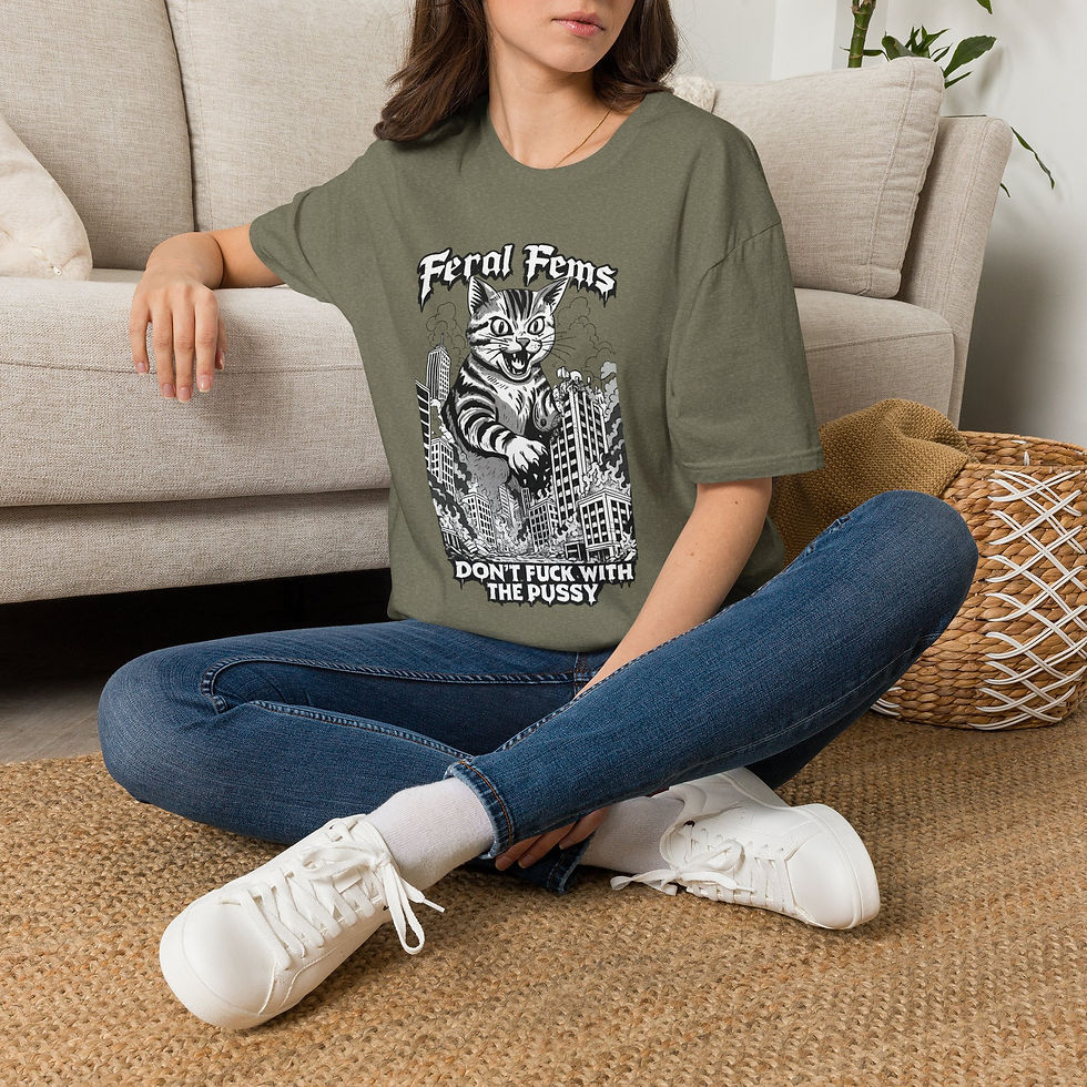 Thumbnail: T-Shirt — Feral Fems Graphic Cat Tee (“Don’t F*** With The Pussy”)