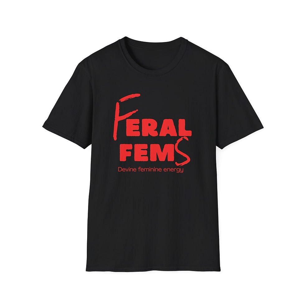 Thumbnail: Feral Femme T-Shirt — Bold Red Feminist Graphic Tee