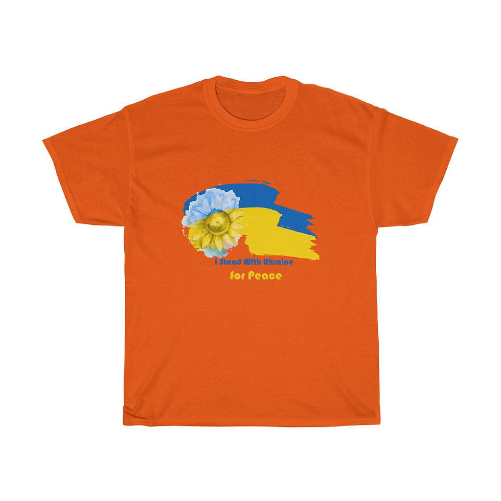 Thumbnail: "I stand With Ukraine" Unisex Heavy Cotton Tee XS-5X. Many Colors.