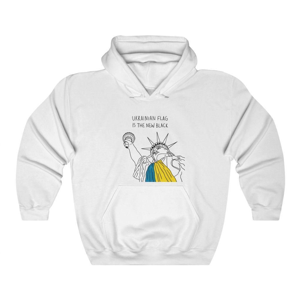 "Ukrainian Flag is a New Black" Woman Hoodie by Alyona Zhuk in S-5XL.