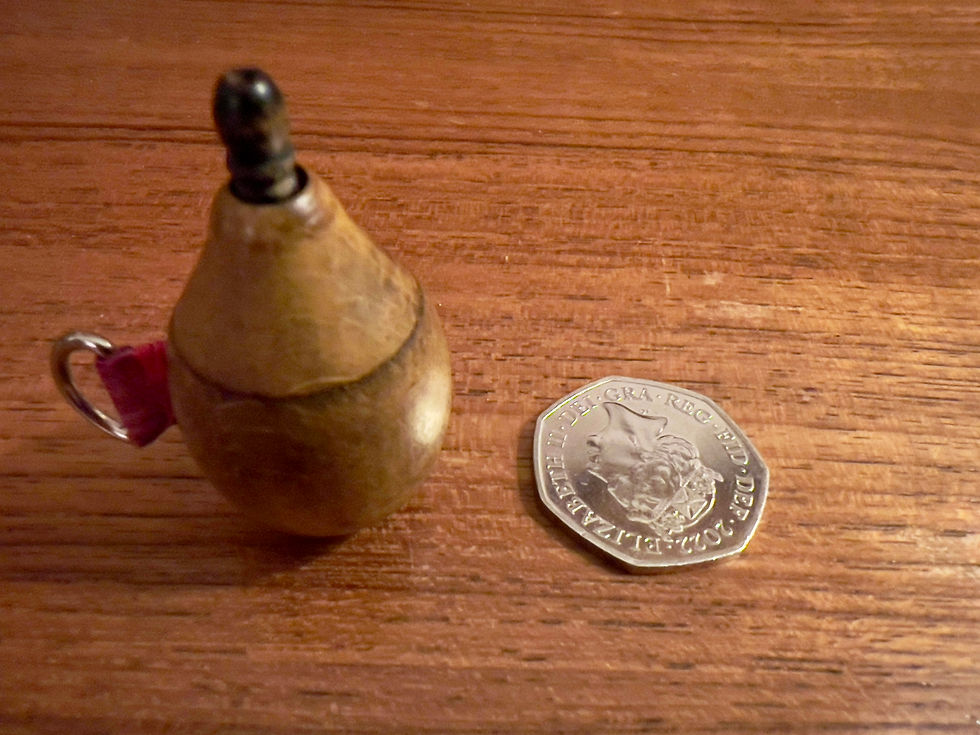 Thumbnail: Victorian Treen Wood Sewing Tape Measure- PEAR