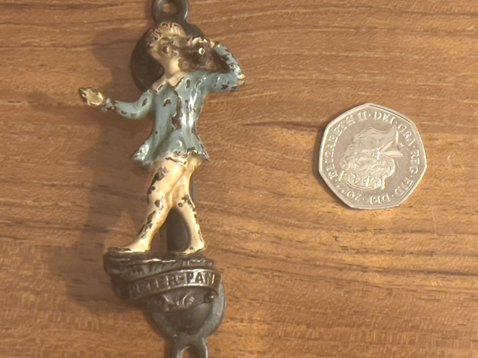 Thumbnail: Antique, painted,  Peter Pan brass knocker
