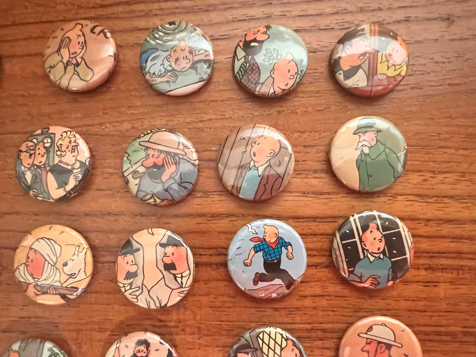 Thumbnail: Tin Tin Badges x 4