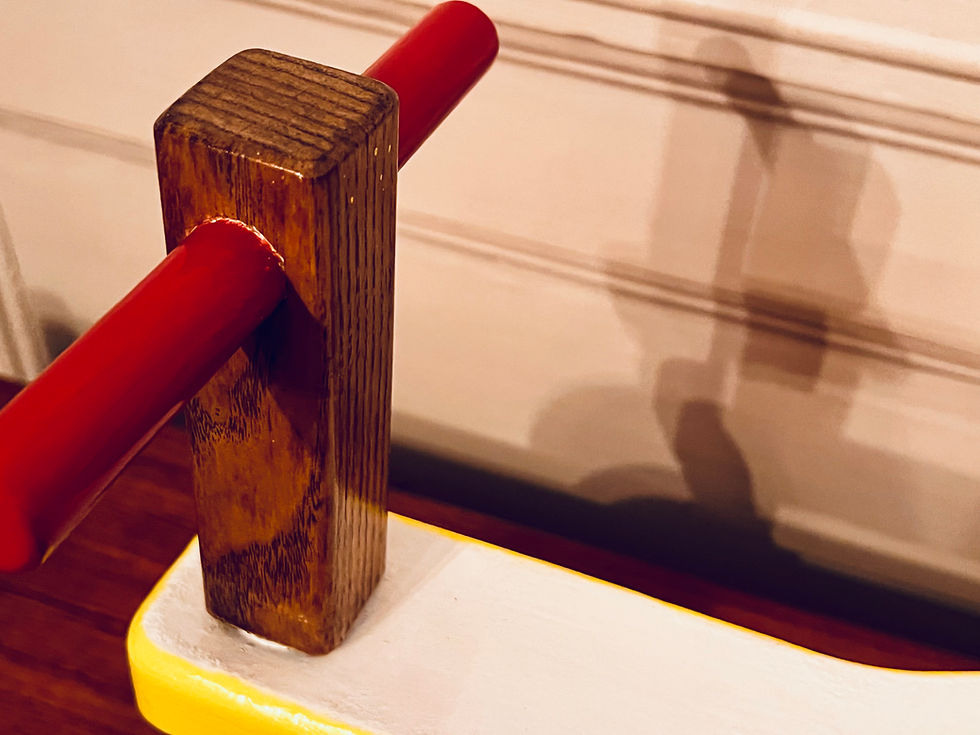 Thumbnail: Vintage wooden toddler ride on toy