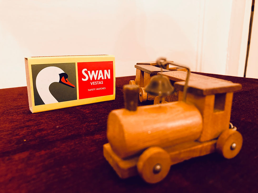 Thumbnail: Vintage Loquai Holzkunst Original Wooden Toy Train