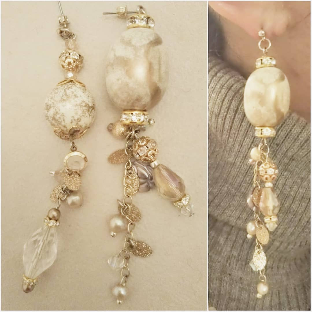 アシンメトリーロングピアス