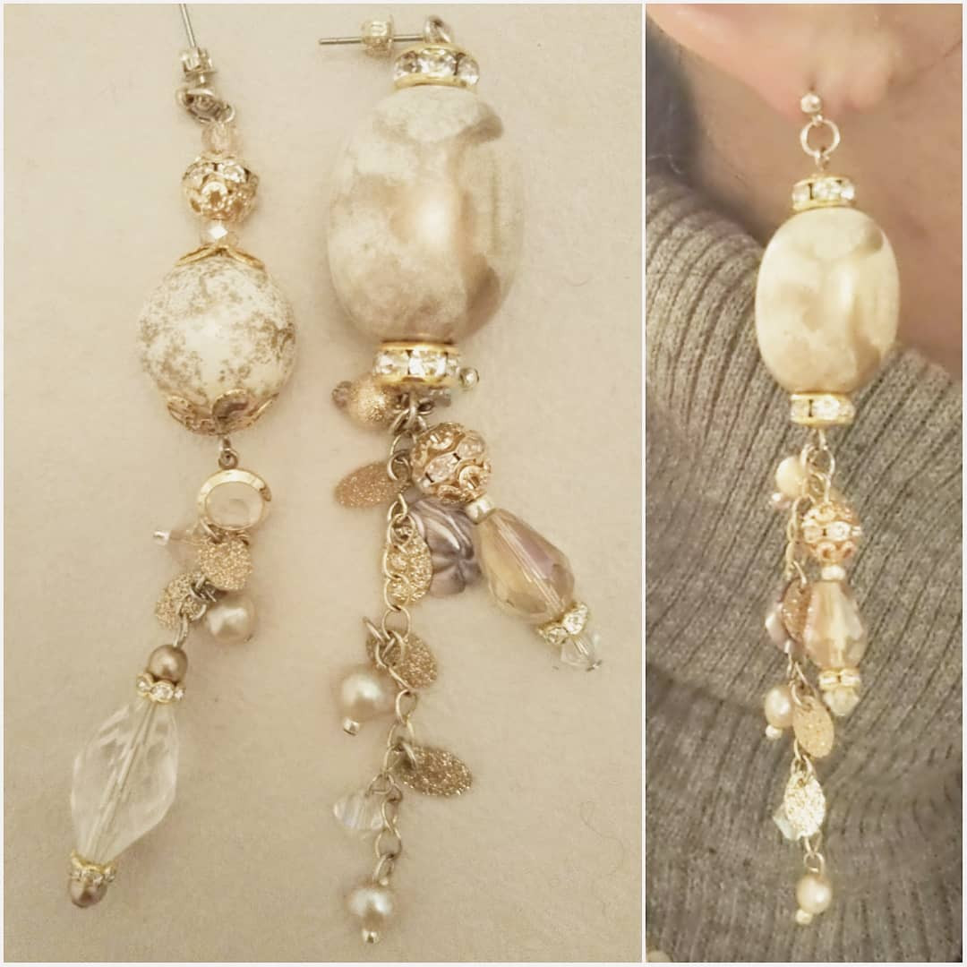 アシンメトリーロングピアス