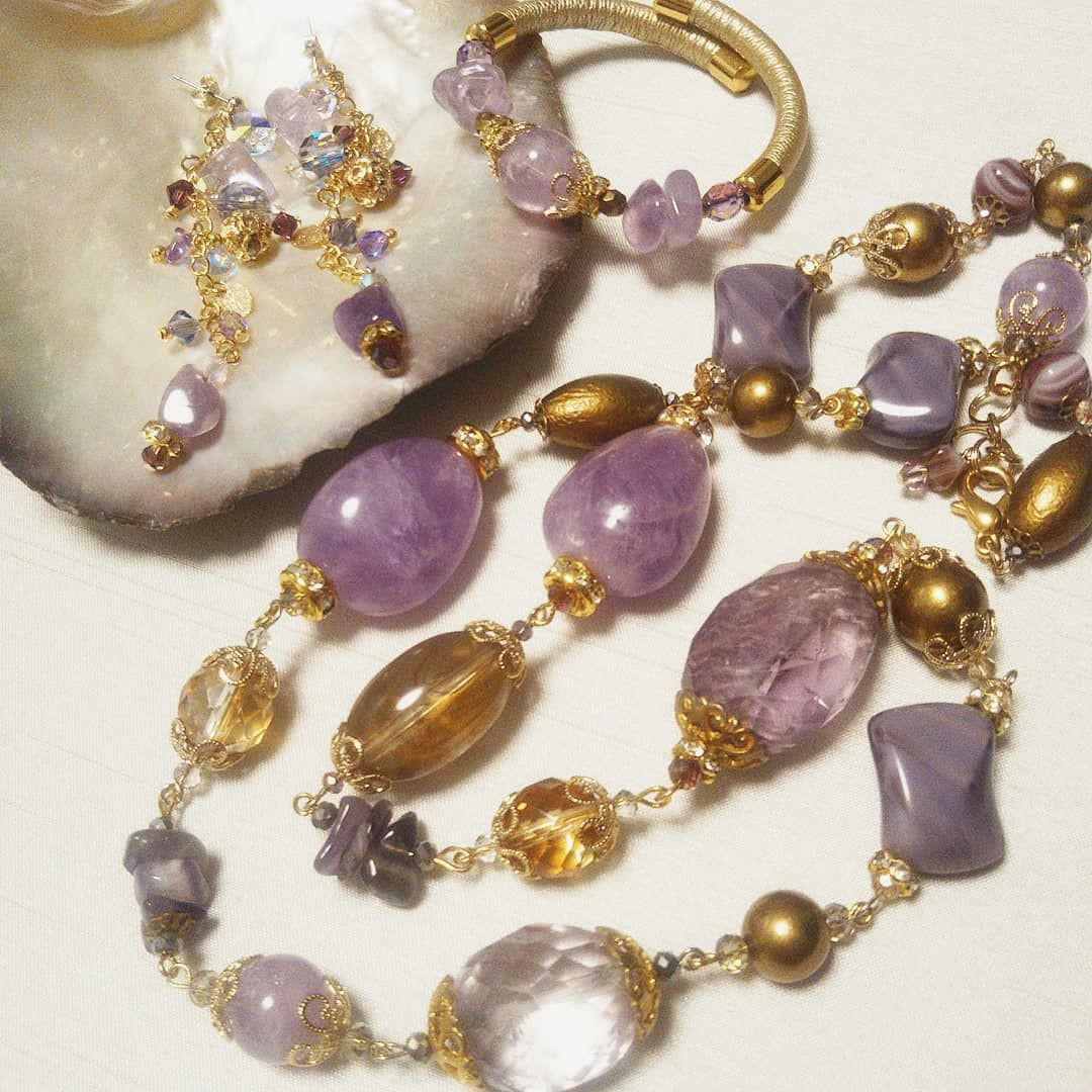 アメジストのjewelry set