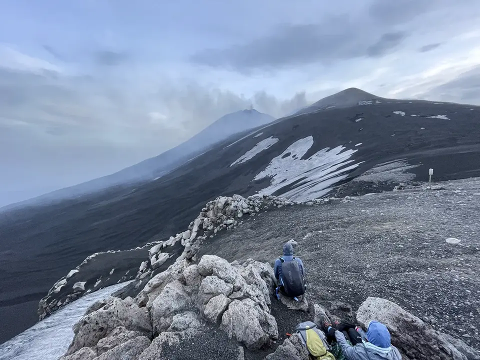 Eruption expedition on mount Etna