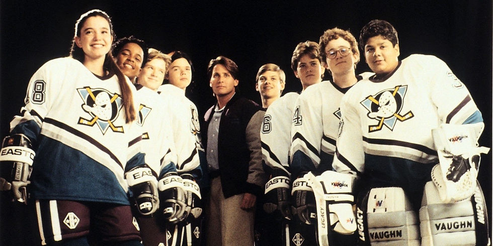 Kids in hockey uniforms