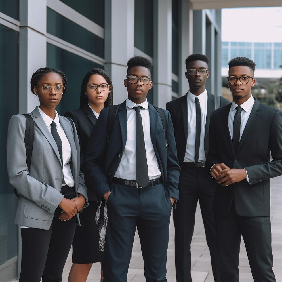 Interns in business attire.